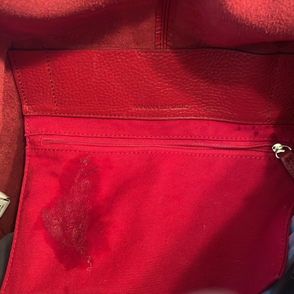 Red Leather Banana Republic Tote - Picture 6 of 10